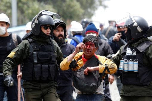 represion protestas contra el golpe en bolivia