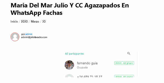 Maria Del Mar Julio Y CC Agazapados En WhatsApp Fachas